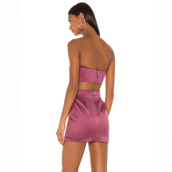 Superdown x Draya Michele Satin Kiara Mini Skirt in Dark Mauve Size S NEW - Picture 6 of 9